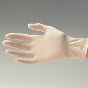 White Vinyl Glove on a hand